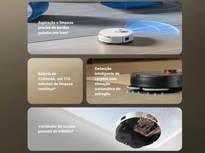 Xiaomi S20+ Plus Robô Aspirador Bivolt Branco 110V/220V - Miniatura 9