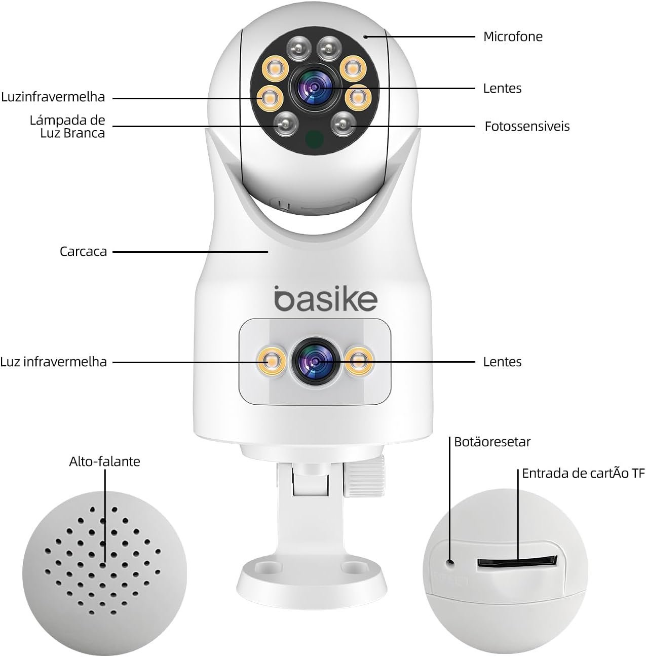 Basike Câmera de Segurança Wi-Fi 360º - Miniatura 4