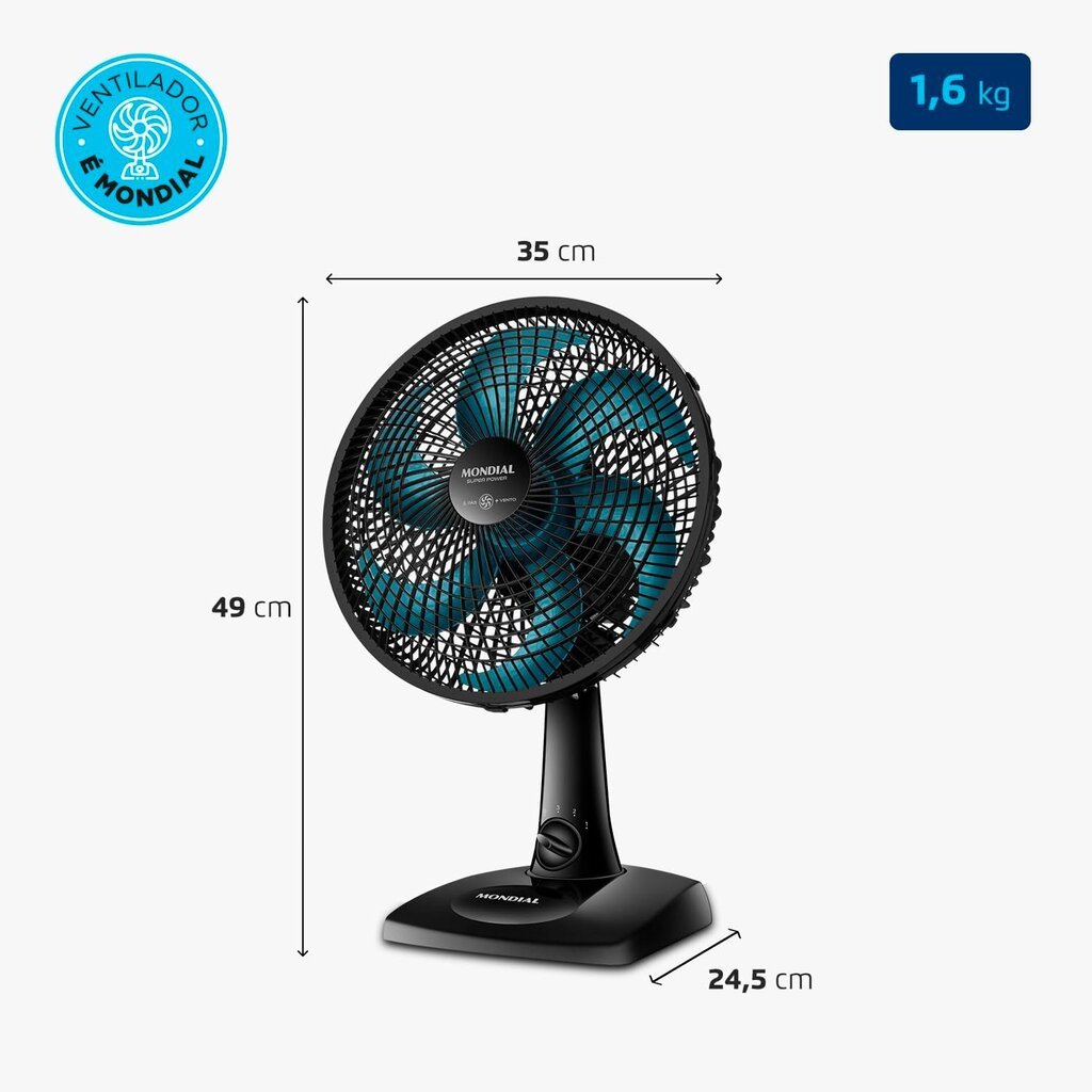 Ventilador de Mesa 30cm Super Power BIVOLT, Mondial, 60W - VSP-30-B - Miniatura 2