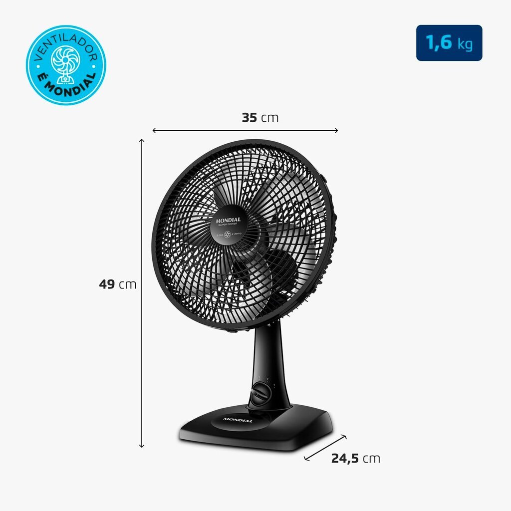 Ventilador de Mesa MONDIAL Super Power 30cm com 6 Pás - Miniatura 2