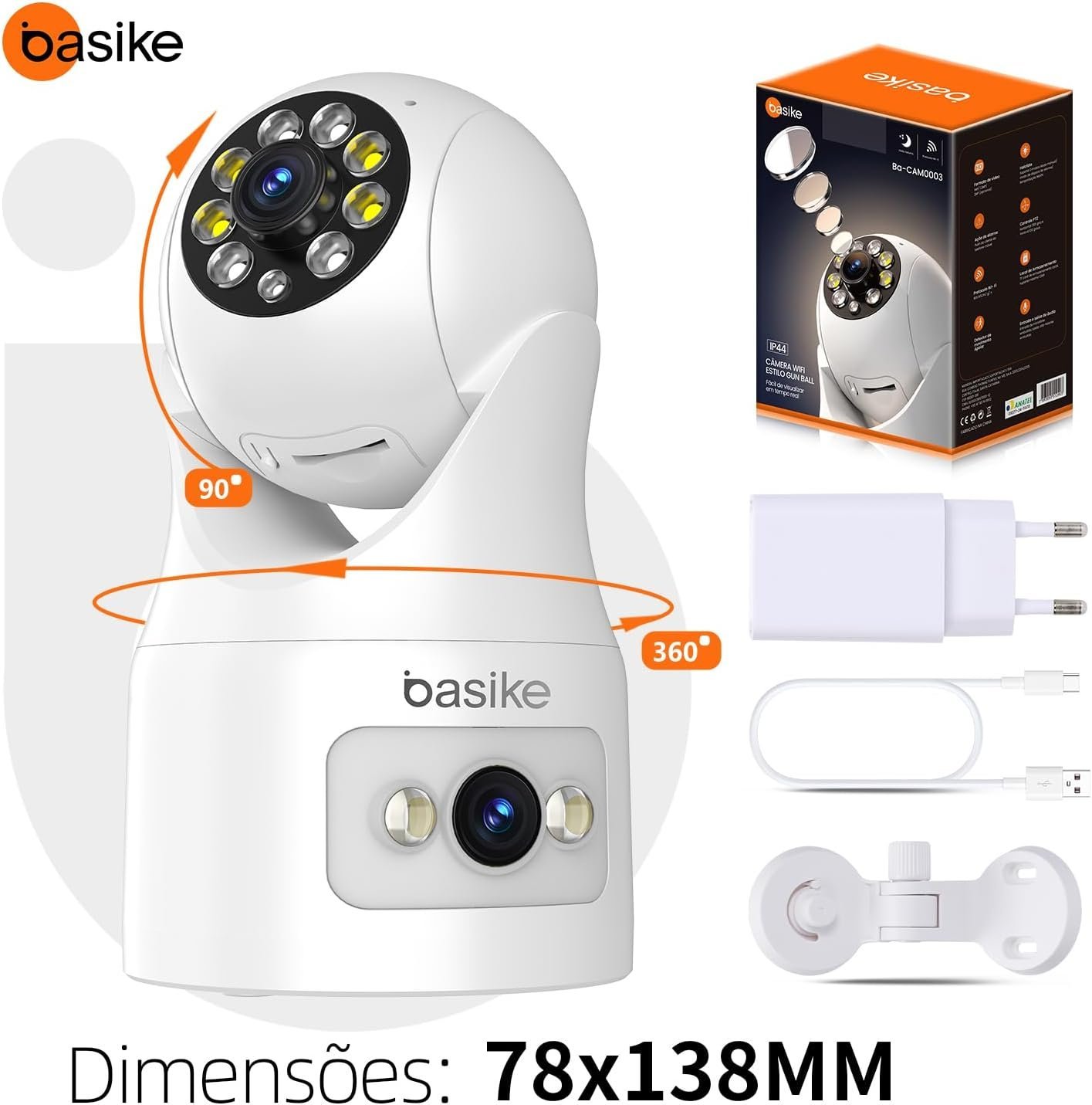Basike Câmera de Segurança Wi-Fi 360º - Miniatura 2