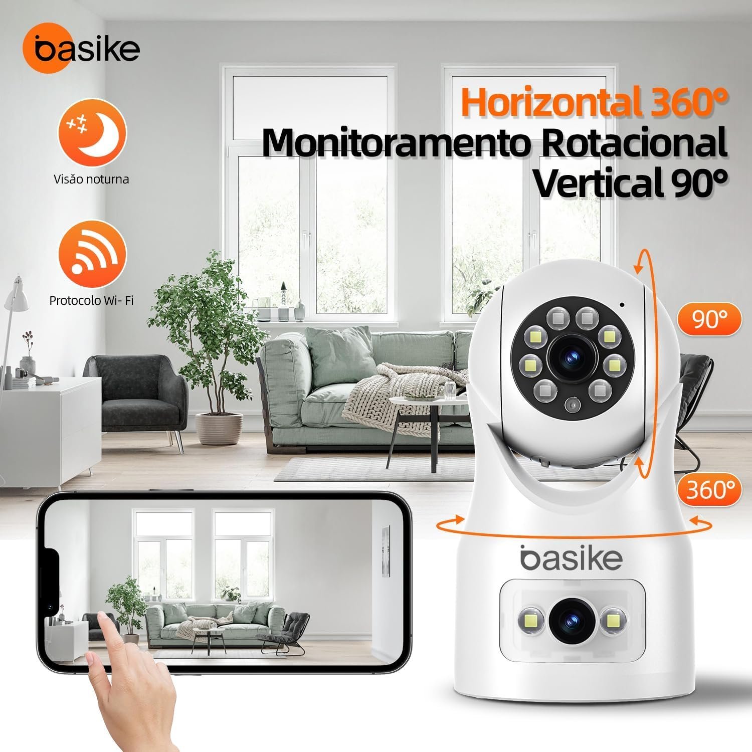 Basike Câmera de Segurança Wi-Fi 360º - Miniatura 8