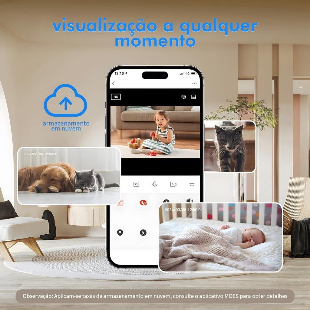 Câmera de Segurança Wi-Fi Interior 4MP com Rotação de 360 Graus - Miniatura 6