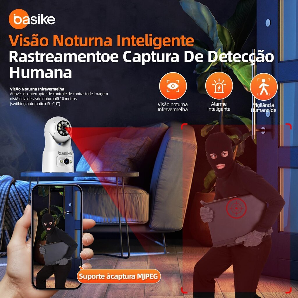 Basike Câmera de Segurança Wi-Fi 360º - Miniatura 3