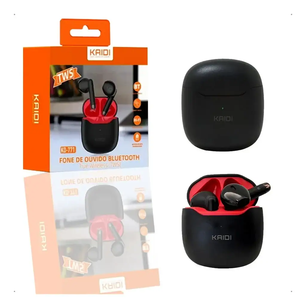 Fone De Ouvido Sem Fio Tws Bluetooth 5.1 Original Kaidi 771 Cor Preto - Miniatura 6