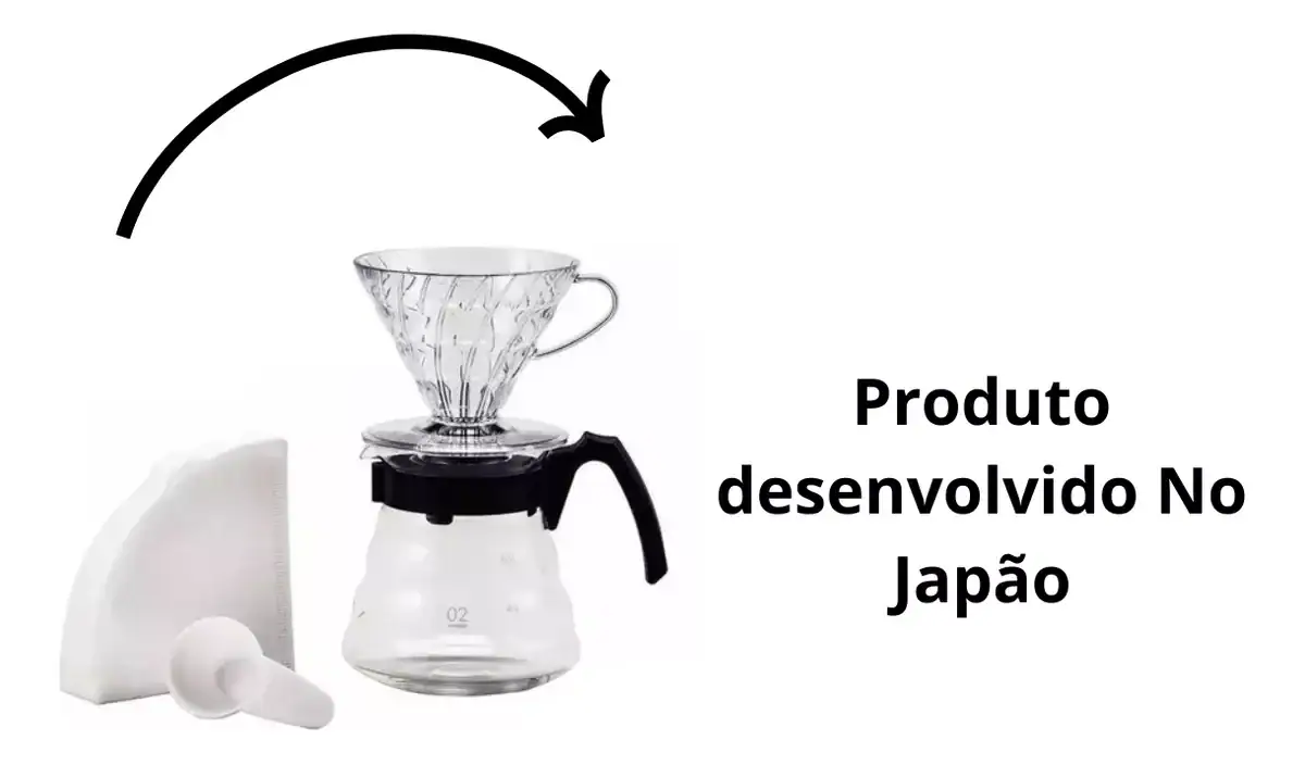 Kit Cafeteira Hario V60 Jarra+tampa+suporte+colher+40 Filtro - Miniatura 3