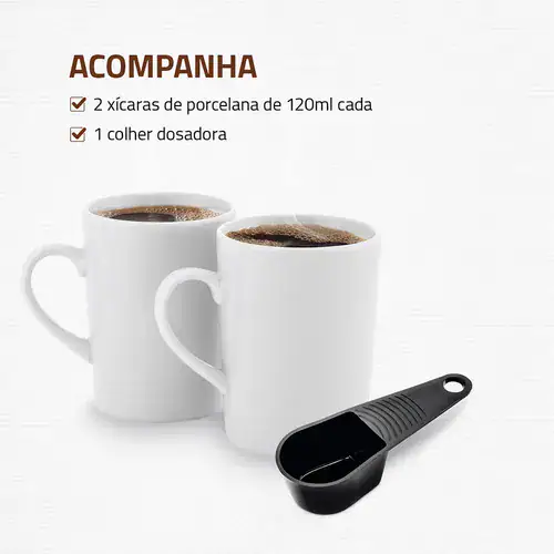 Cafeteira Elétrica Mondial 2 Xícaras Smart Coffee C-42-2x-Bi 500w Preta 127v - Miniatura 6