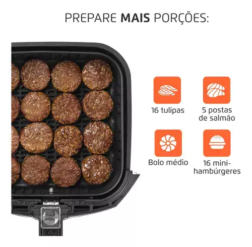 Fritadeira Sem Óleo Air Fryer 4l Afn-40-bi Mondial Preto/Inox 1500w - Miniatura 5