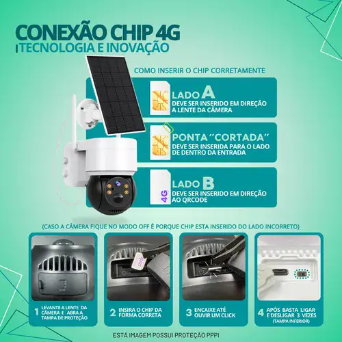 Câmera Energia Solar 4g Dupla C/ Chip Monitorar Área Rural. - Miniatura 6