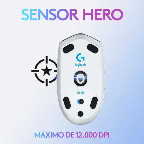 Mouse Gamer Sem Fio Logitech G305 Branco - Miniatura 7