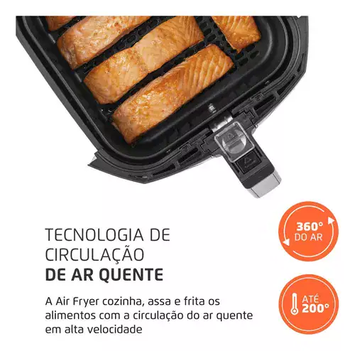 Fritadeira Sem Óleo Air Fryer 4l Afn-40-bi Mondial Preto/Inox 1500w - Miniatura 3