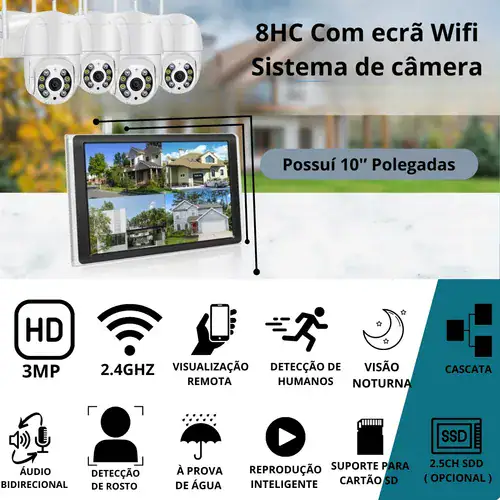 Kit 4 Câmeras Full Hd Nvr 4 Canais Wi-fi Sem Fio Lançamento - Miniatura 8