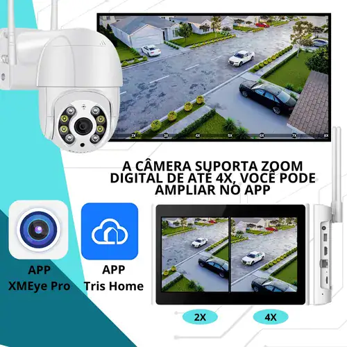 Kit 4 Câmeras Full Hd Nvr 4 Canais Wi-fi Sem Fio Lançamento - Miniatura 7