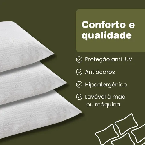 Combo 4 Travesseiros Família 50x70cm Antialérgico Lavável - Miniatura 6