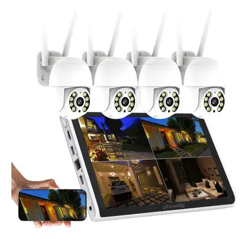 Kit 4 Câmeras Full Hd Nvr 4 Canais Wi-fi Sem Fio Lançamento - Miniatura 2