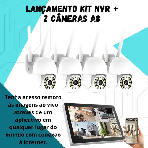 Kit 4 Câmeras Full Hd Nvr 4 Canais Wi-fi Sem Fio Lançamento - Miniatura 9