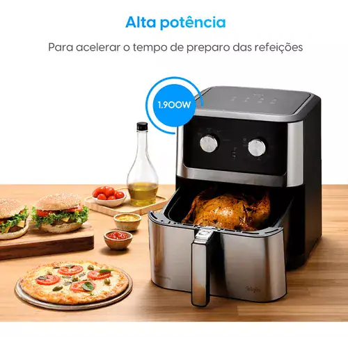 Fritadeira Elétrica Chrome Fry Inox Elgin 8l Airfryer - Miniatura 4