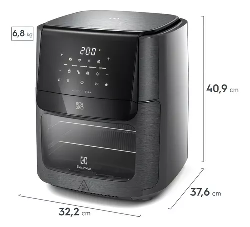 Fritadeira Elétrica Airfryer Oven Sem Óleo Electrolux 12,0L Digital Grafite 1700W EAF90 Experience - Miniatura 7