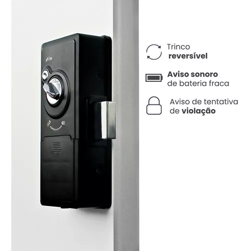 Fechadura Digital Eletronica Senha Sobrepor Papaiz Sl140 - Miniatura 5