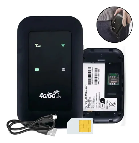 Mini Modem Chip 4g 5g Lte Repetidor Expansor Sinal Rápido Cor Preto - Miniatura 2