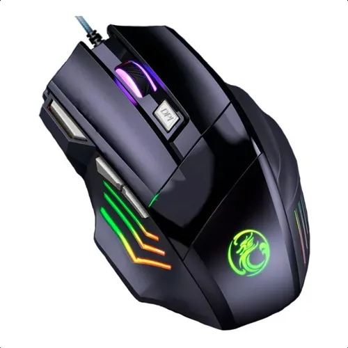 Mouse Gamer Para Jogo 3.200 Dpi Óptico Com Led Rgb Usb 7 Botões 4 Velocidades Dpi Ergométrico Casenn Preto - Miniatura 2