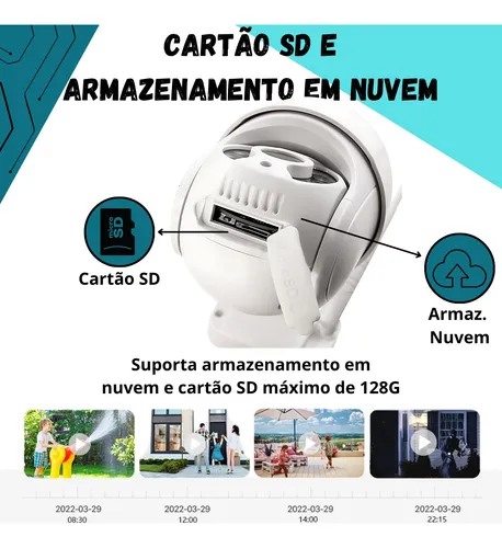 Nvr 8 Câmeras A8 Wifi Sem Fio 300m Hd Segurança C/ Sd 128gb - Miniatura 3