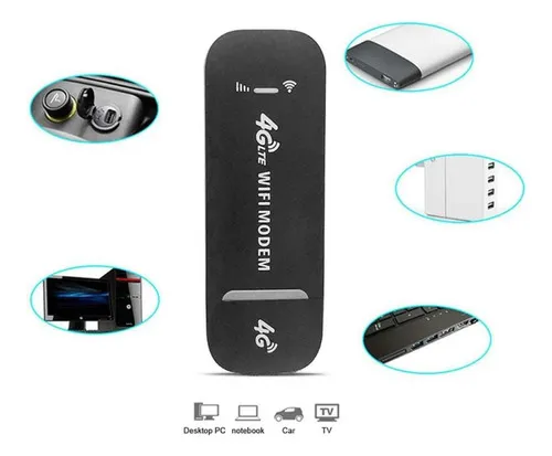 Modem 4g Lte Wifi Usb 150mbps Portátil Sim Card Chip Cor Preto - Miniatura 7