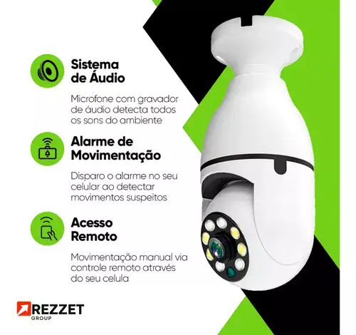 Câmera de Segurança Fergusom Lâmpada IP Wi-Fi com Visão Noturna - Miniatura 3
