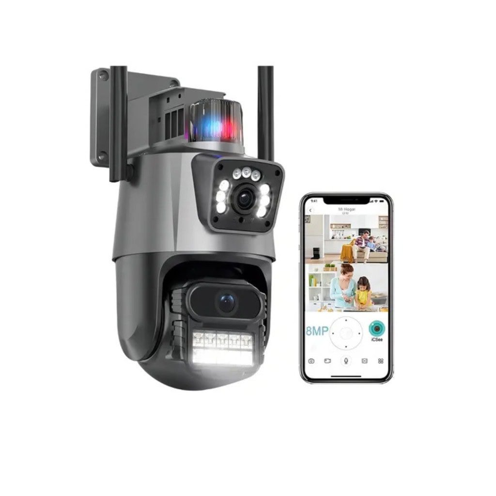 Câmera Inteligente P11 Wi-Fi 4K | Dupla Lente PTZ + Fixa | Giro 360° | Visão Noturna Colorida | Áudio Bidirecional | Detecção Humana & Luz Alerta – Compatible com Alexa e Google Home - Miniatura 3