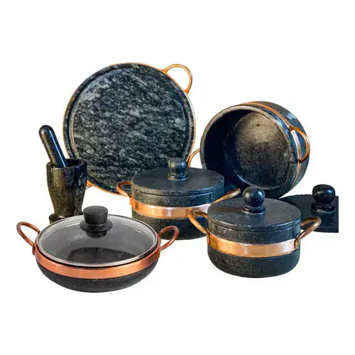 Jogo de Panelas De Pedra Sabão Duráveis 6 Peças - Miniatura 8