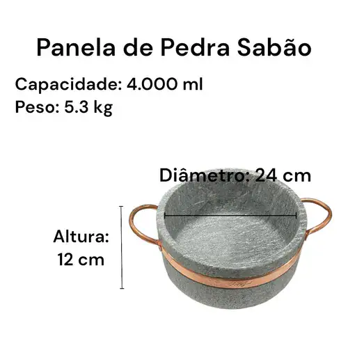 Panela de Pedra Sabão 4.000 ml - Miniatura 2